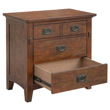 Sunset Trading Mission Bay 3 Drawer Nightstand | Amish Brown Solid Wood | Fully Assembled End Side Table CF-4936-0877 - Bedroom Depot USA