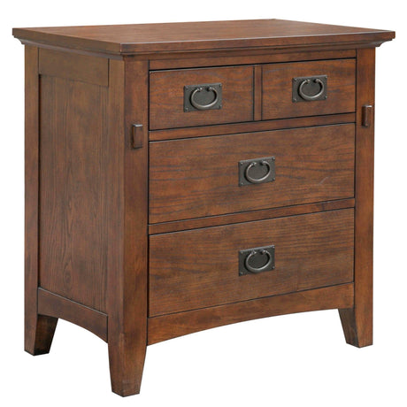 Sunset Trading Mission Bay 3 Drawer Nightstand | Amish Brown Solid Wood | Fully Assembled End Side Table CF-4936-0877 - Bedroom Depot USA