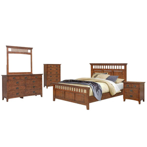 Sunset Trading Mission Bay 5 Piece Queen Bedroom Set | Amish Brown Solid Wood | Panel Bed Dresser Mirror Chest Nightstand CF-4901-0877-Q5P - Bedroom Depot USA
