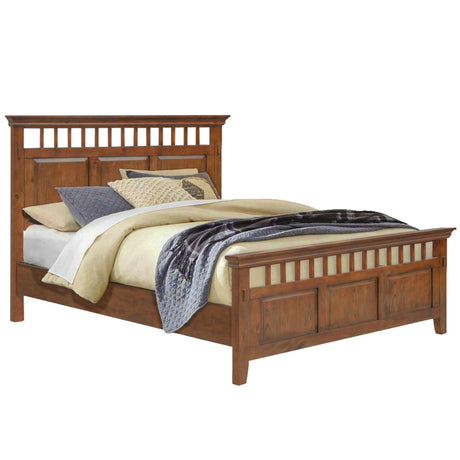 Sunset Trading Mission Bay King Bed | Amish Brown Solid Wood | Panel Headboard and Footboard | Master Bedroom Furniture CF-4902-0877-KB - Bedroom Depot USA