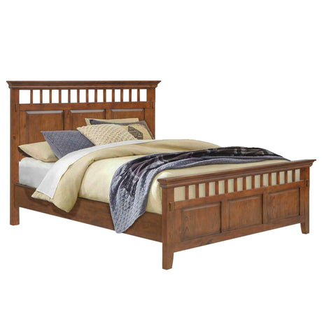 Sunset Trading Mission Bay Queen Bed | Amish Brown Solid Wood | Panel Headboard and Footboard CF-4901-0877-QB - Bedroom Depot USA