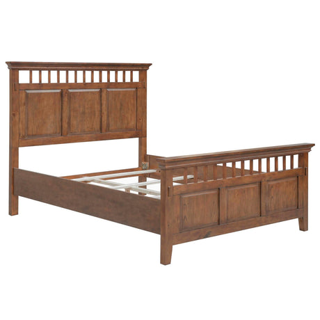 Sunset Trading Mission Bay Queen Bed | Amish Brown Solid Wood | Panel Headboard and Footboard CF-4901-0877-QB - Bedroom Depot USA