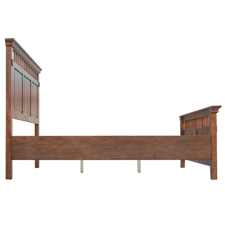 Sunset Trading Mission Bay Queen Bed | Amish Brown Solid Wood | Panel Headboard and Footboard CF-4901-0877-QB - Bedroom Depot USA