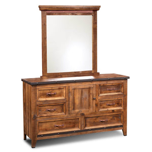 Sunset Trading Rustic City Dresser with Mirror| 6 Drawers| Storage Cabinet HH-4365-31-32 - Bedroom Depot USA