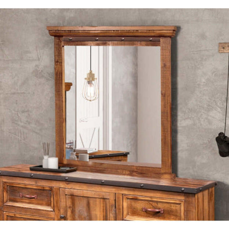 Sunset Trading Rustic City Mirror| Industrial Metal Accents HH-4365-320 - Bedroom Depot USA