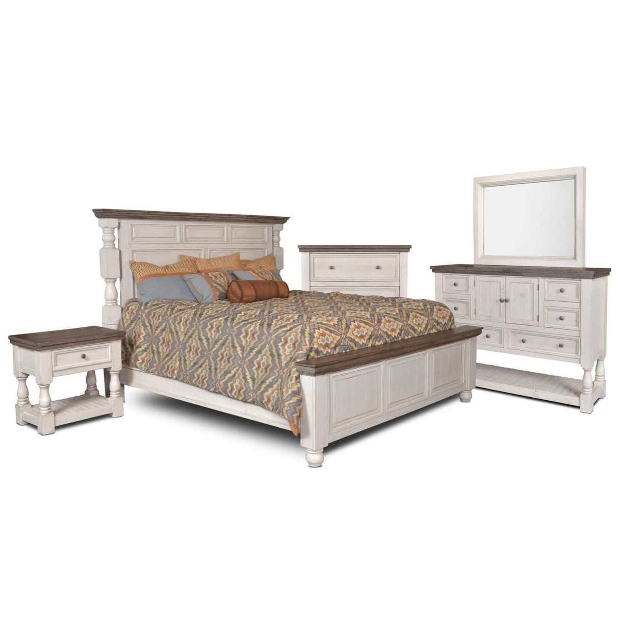 Sunset Trading Rustic French 5 Piece King Bedroom Set HH-4750-15-K5P - Bedroom Depot USA