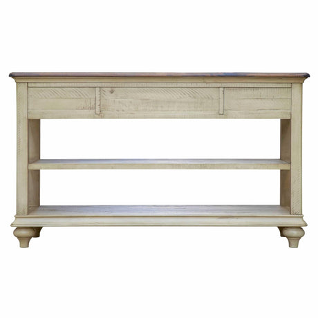 Sunset Trading Shades of Sand Console Sofa Table | Cream/Walnut Brown Solid Wood CF-2392-0490 - Bedroom Depot USA