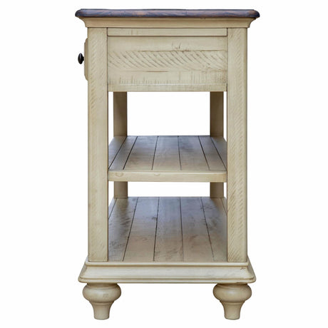 Sunset Trading Shades of Sand Console Sofa Table | Cream/Walnut Brown Solid Wood CF-2392-0490 - Bedroom Depot USA