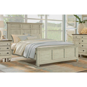 Sunset Trading Shades of Sand King Bed | Cream/Walnut Brown Solid Wood CF-2302-0489-KB - Bedroom Depot USA