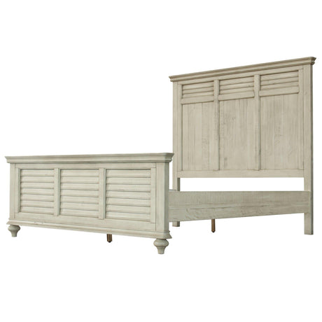 Sunset Trading Shades of Sand Queen Bed | Cream/Walnut Brown Solid Wood CF-2301-0489-QB - Bedroom Depot USA