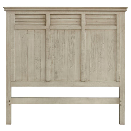 Sunset Trading Shades of Sand Queen Bed | Cream/Walnut Brown Solid Wood CF-2301-0489-QB - Bedroom Depot USA