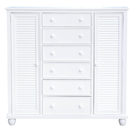 Sunset Trading White Shutter Wood 5 Piece King Bedroom Set CF-1106-0150-K5P - Bedroom Depot USA