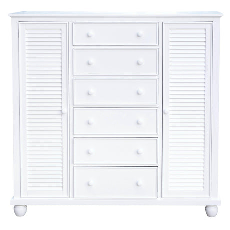 Sunset Trading White Shutter Wood 5 Piece King Bedroom Set CF-1106-0150-36-K5P - Bedroom Depot USA