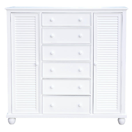 Sunset Trading White Shutter Wood 5 Piece Queen Bedroom Set CF-1105-0150-Q5P - Bedroom Depot USA