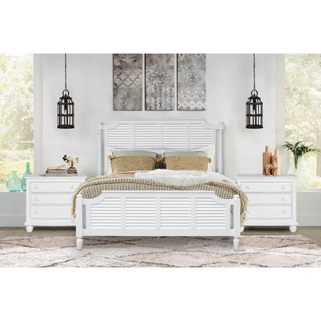 Sunset Trading White Shutter Wood 3 Drawer Nightstand CF-1136-0150 - Bedroom Depot USA