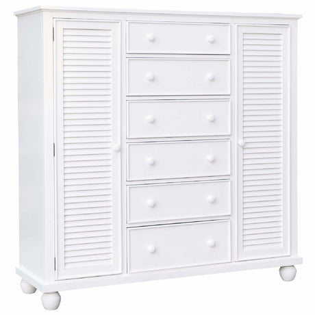 Sunset Trading White Shutter Wood Armoire CF-1142-0150 - Bedroom Depot USA