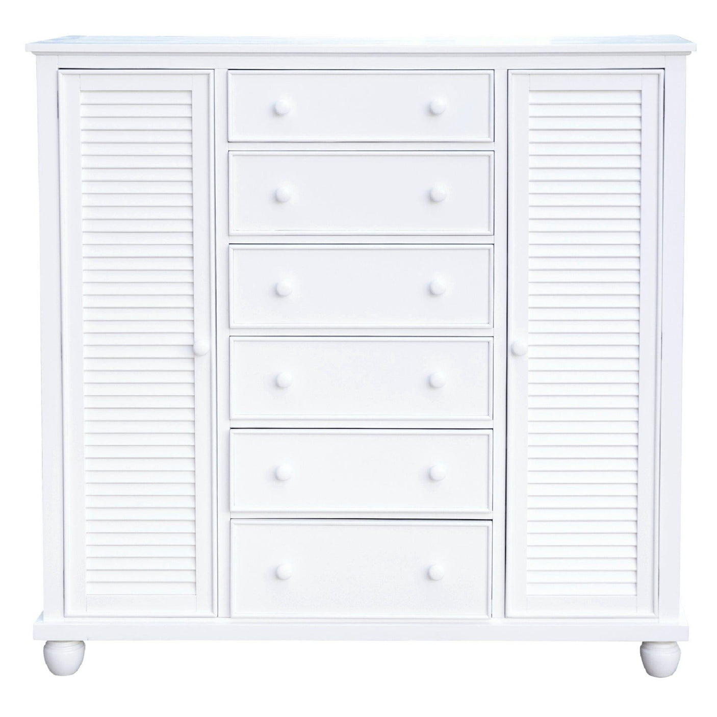 Sunset Trading White Shutter Wood Armoire CF-1142-0150 - Bedroom Depot USA