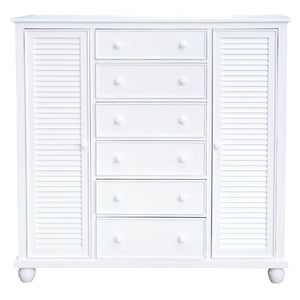 Sunset Trading White Shutter Wood Armoire CF-1142-0150 - Bedroom Depot USA