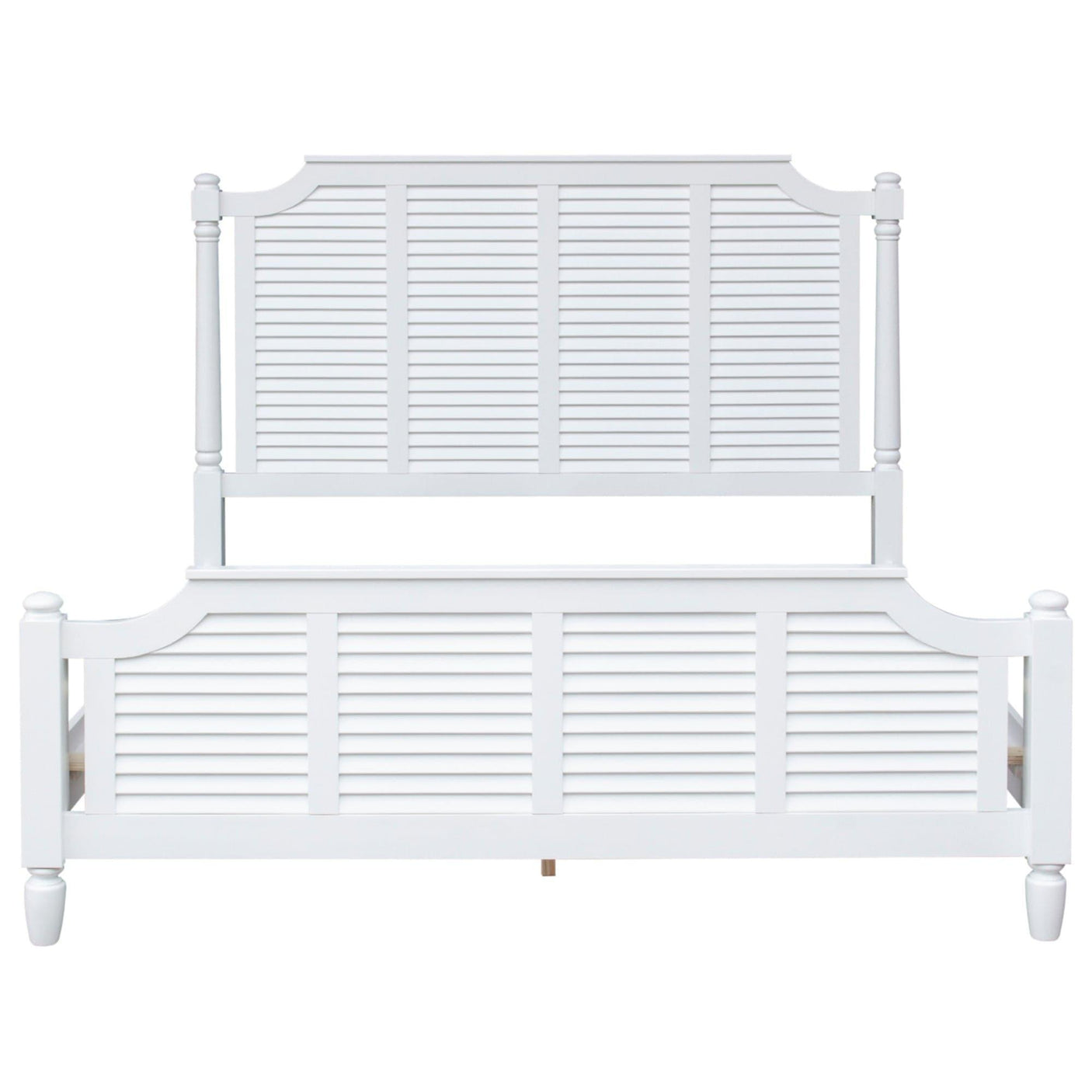 Sunset Trading White Shutter Wood Queen Bed | Coastal Queensize Bedroom Furniture CF-1105-0150-QB - Bedroom Depot USA