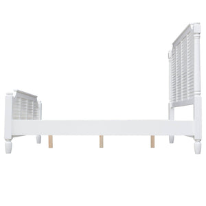 Sunset Trading White Shutter Wood Queen Bed | Coastal Queensize Bedroom Furniture CF-1105-0150-QB - Bedroom Depot USA