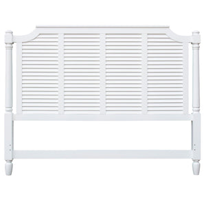 Sunset Trading White Shutter Wood Queen Bed | Coastal Queensize Bedroom Furniture CF-1105-0150-QB - Bedroom Depot USA