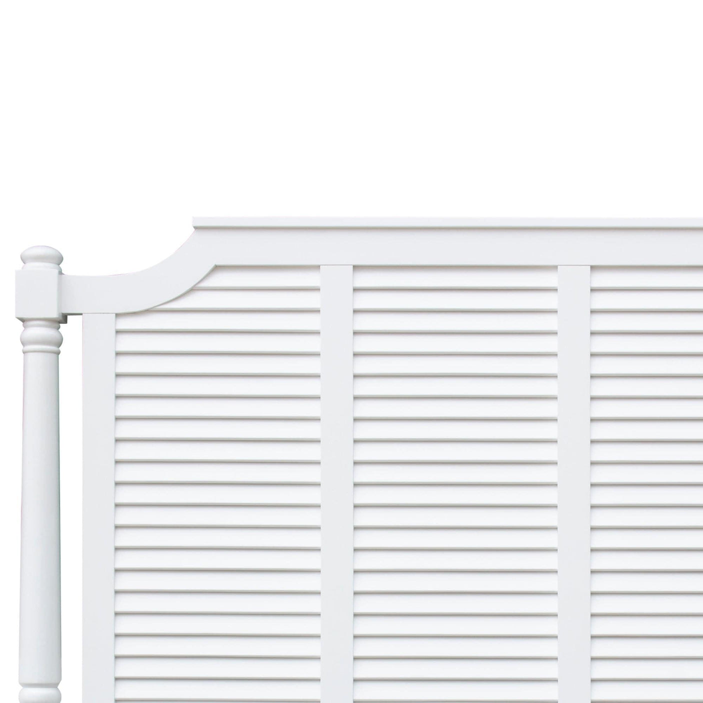 Sunset Trading White Shutter Wood Queen Bed | Coastal Queensize Bedroom Furniture CF-1105-0150-QB - Bedroom Depot USA