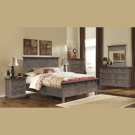 Sunset Trading Solstice Grey 5 Piece King Bedroom Set | Gray/Brown Acacia Wood CF-3002-0441-K-5PC - Bedroom Depot USA