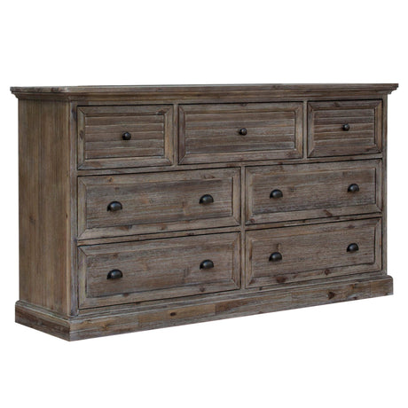 Sunset Trading Solstice Grey 7 Drawer Dresser | Gray/Brown Acacia Wood | Fully Assembled Bedroom Furniture CF-3030-0441 - Bedroom Depot USA