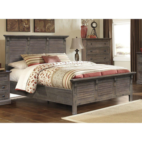 Sunset Trading Solstice Grey King Bed | Gray/Brown Acacia Wood CF-3002-0441-KB - Bedroom Depot USA