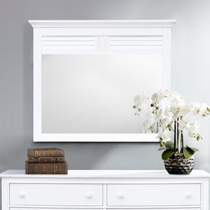 Sunset Trading White Shutter Wood Mirror CF-1134-0150 - Bedroom Depot USA