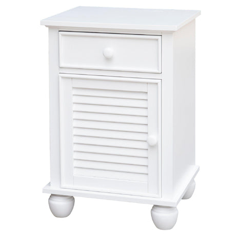 Sunset Trading White Shutter Wood Nightstand CF-1137-0150 - Bedroom Depot USA