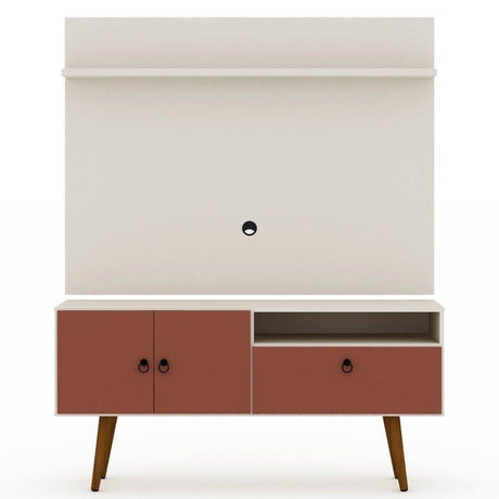 Manhattan Comfort Tribeca 53.94 Mid-Century Modern TV Stand and Panel with Media and Display Shelves - Bedroom Depot USA