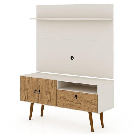 Manhattan Comfort Tribeca 53.94 Mid-Century Modern TV Stand and Panel with Media and Display Shelves - Bedroom Depot USA