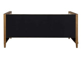 Daybed, Upholstered with Nailhead Trim, Light Oak - Beige Fabric