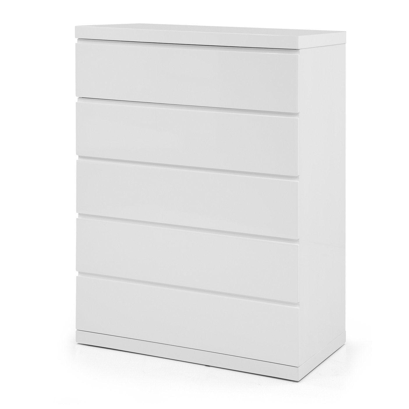 Whiteline Anna Chest of Drawers, White CD1207-WHT - Bedroom Depot USA