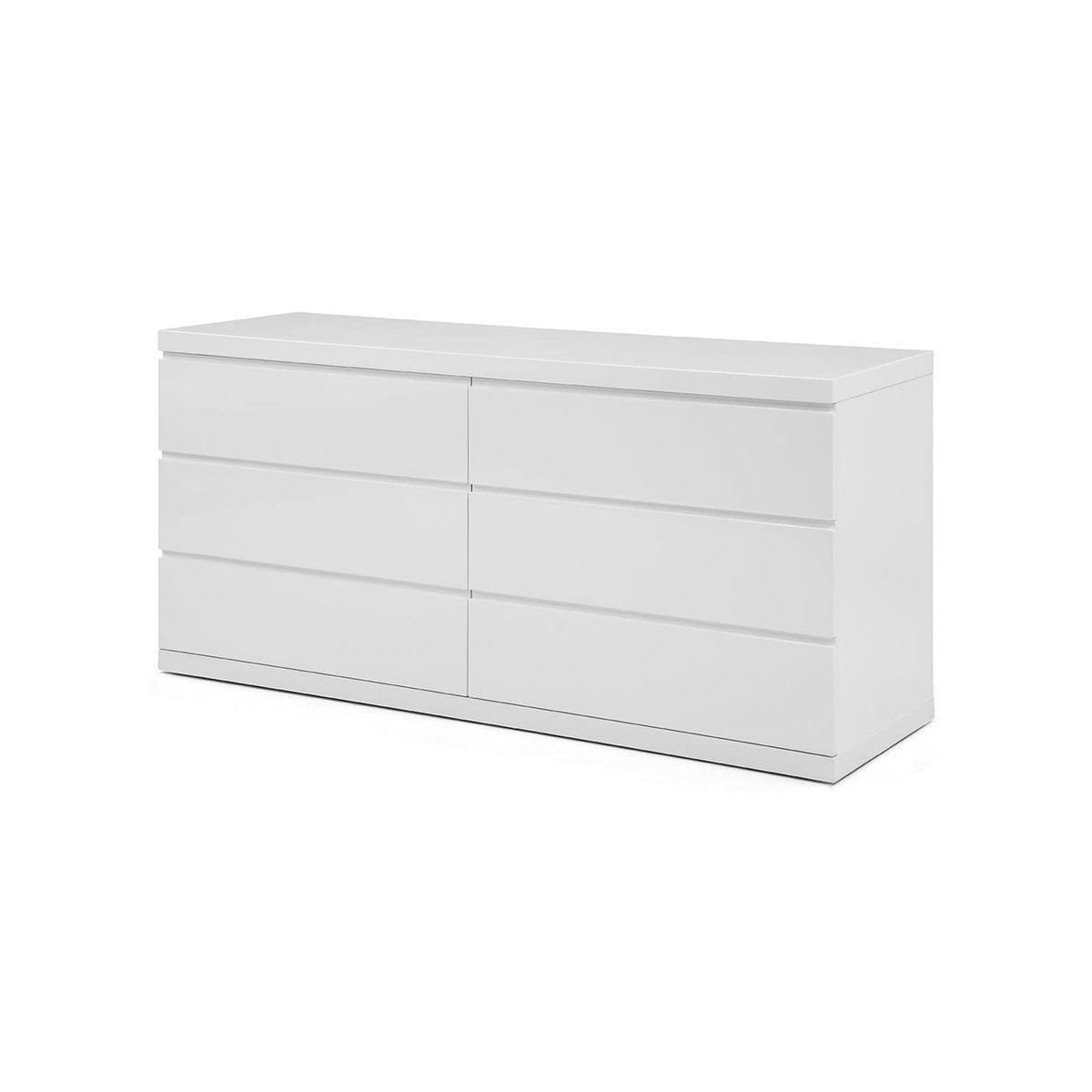 Whiteline Anna Double Dresser, White DR1207D-WHT - Bedroom Depot USA