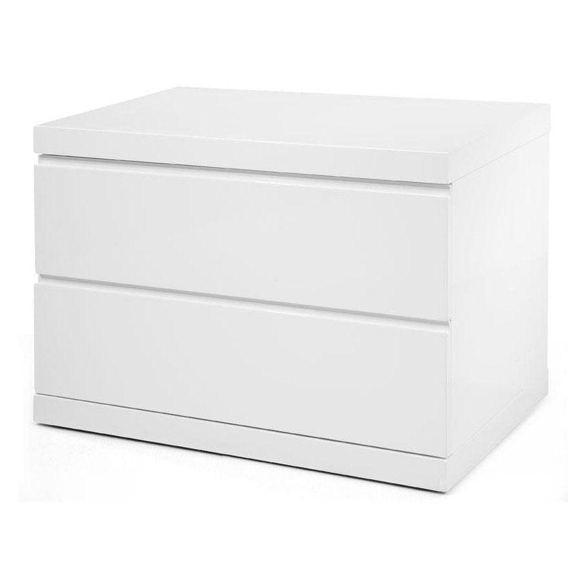 Whiteline Anna Large Nightstand, White NS1207L-WHT - Bedroom Depot USA