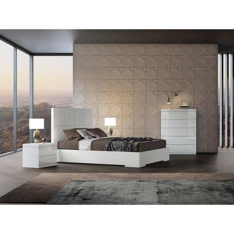 Whiteline Anna Queen Bed, White BQ1207-WHT - Bedroom Depot USA