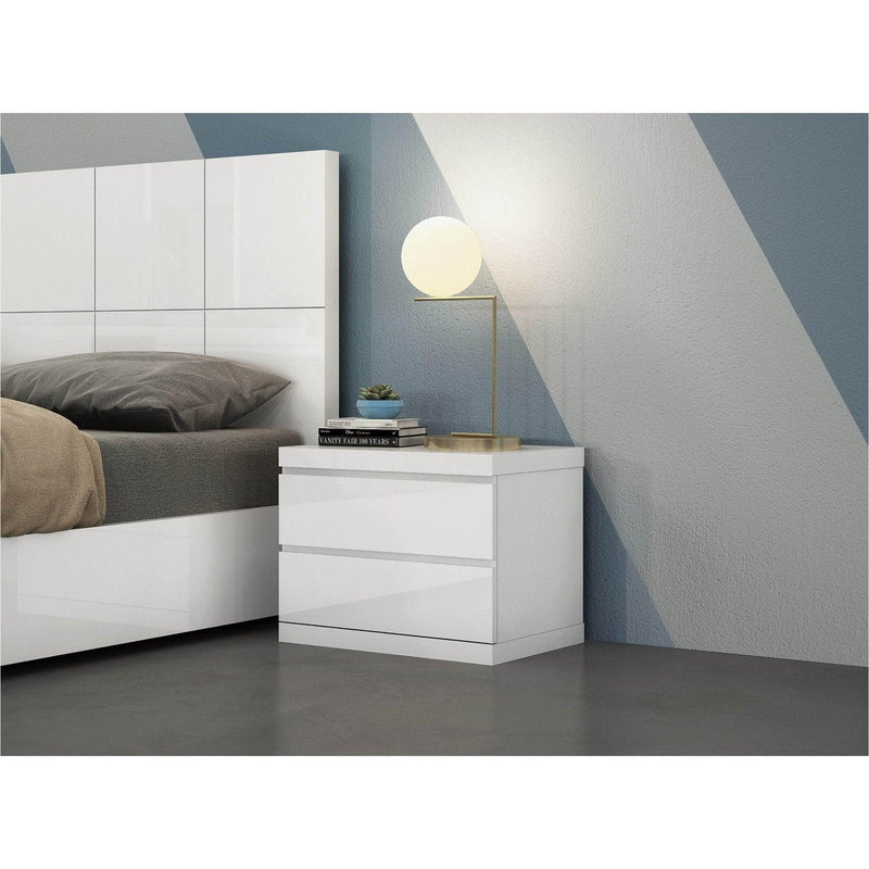 Whiteline Anna Small Nightstand, White NS1207S-WHT - Bedroom Depot USA