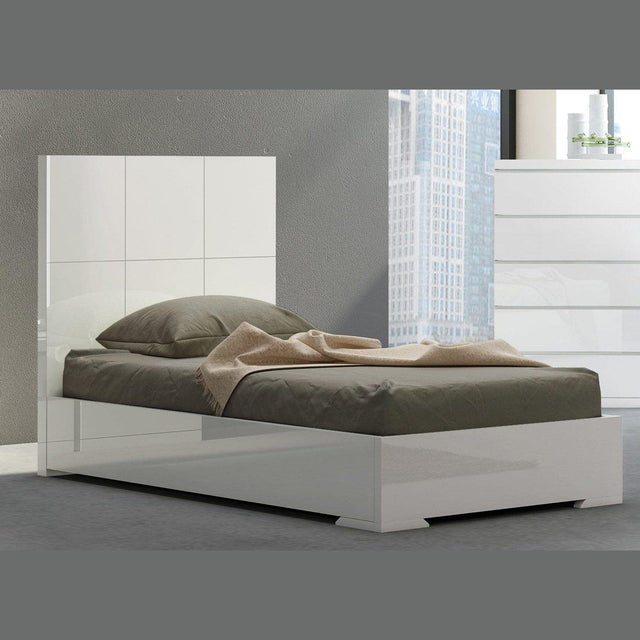 Whiteline Anna Twin Bed, White BT1207-WHT - Bedroom Depot USA