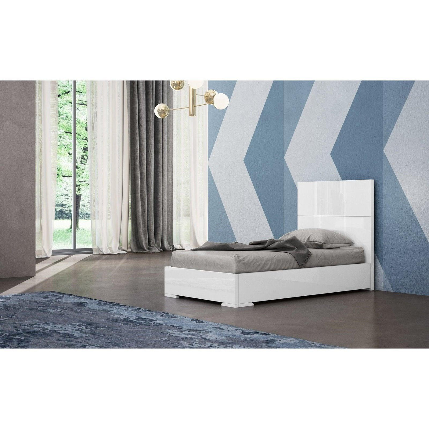 Whiteline Anna Twin Bed, White BT1207-WHT - Bedroom Depot USA