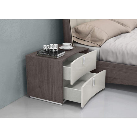 Whiteline Berlin Nightstand NS1754-GRY/LGRY - Bedroom Depot USA