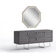 Whiteline Chloe Hexagonal Mirror MR1888-GRY - Bedroom Depot USA