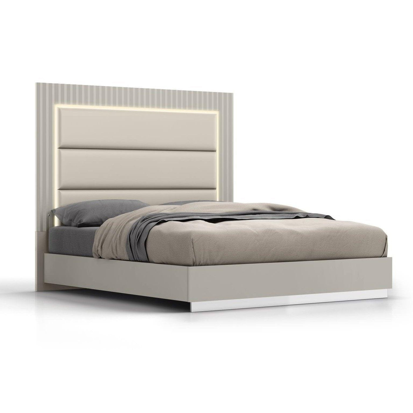 Whiteline Chloe Bed King BK1888-GRY - Bedroom Depot USA