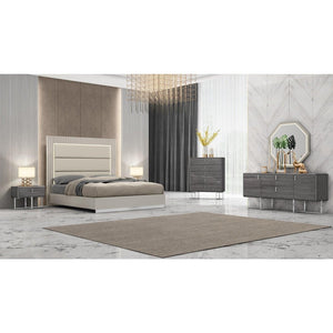 Whiteline Chloe Bed King BK1888-GRY - Bedroom Depot USA