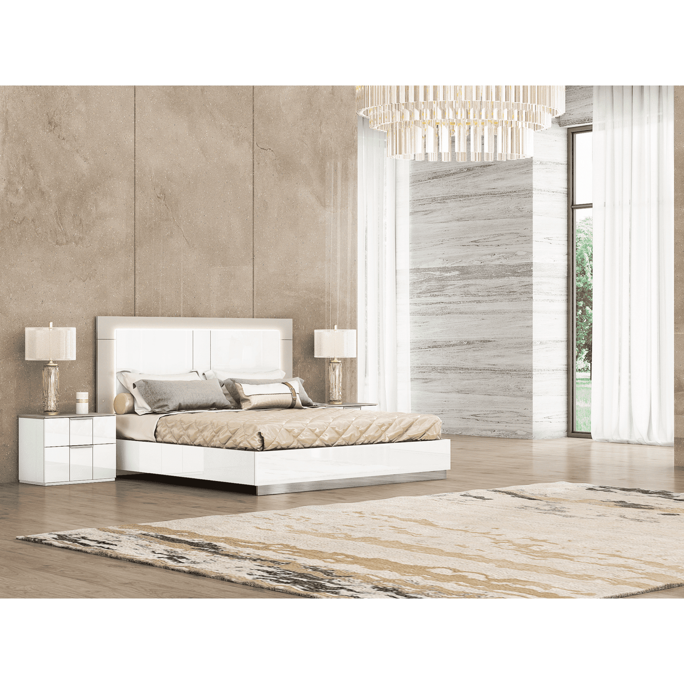 Whiteline Daisy Bed King BK1723-WHT - Bedroom Depot USA