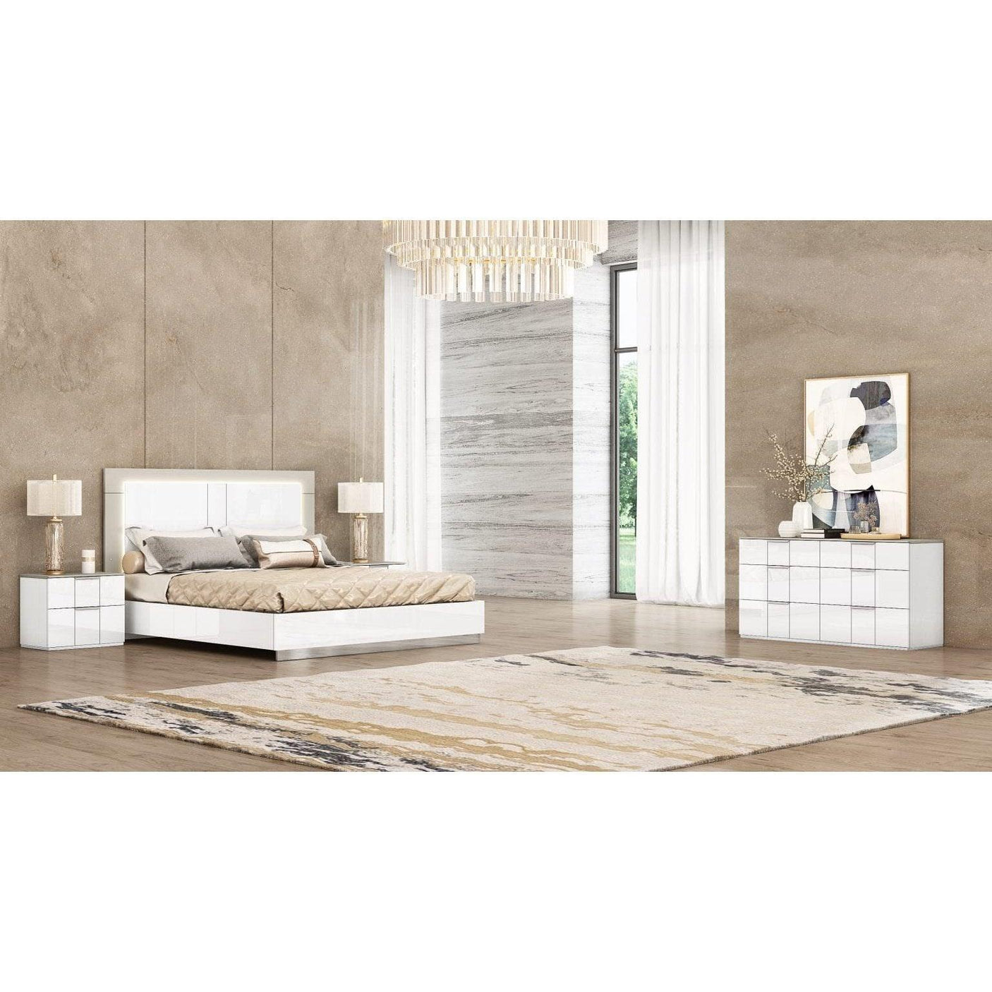 Whiteline Daisy Bed King BK1723-WHT - Bedroom Depot USA