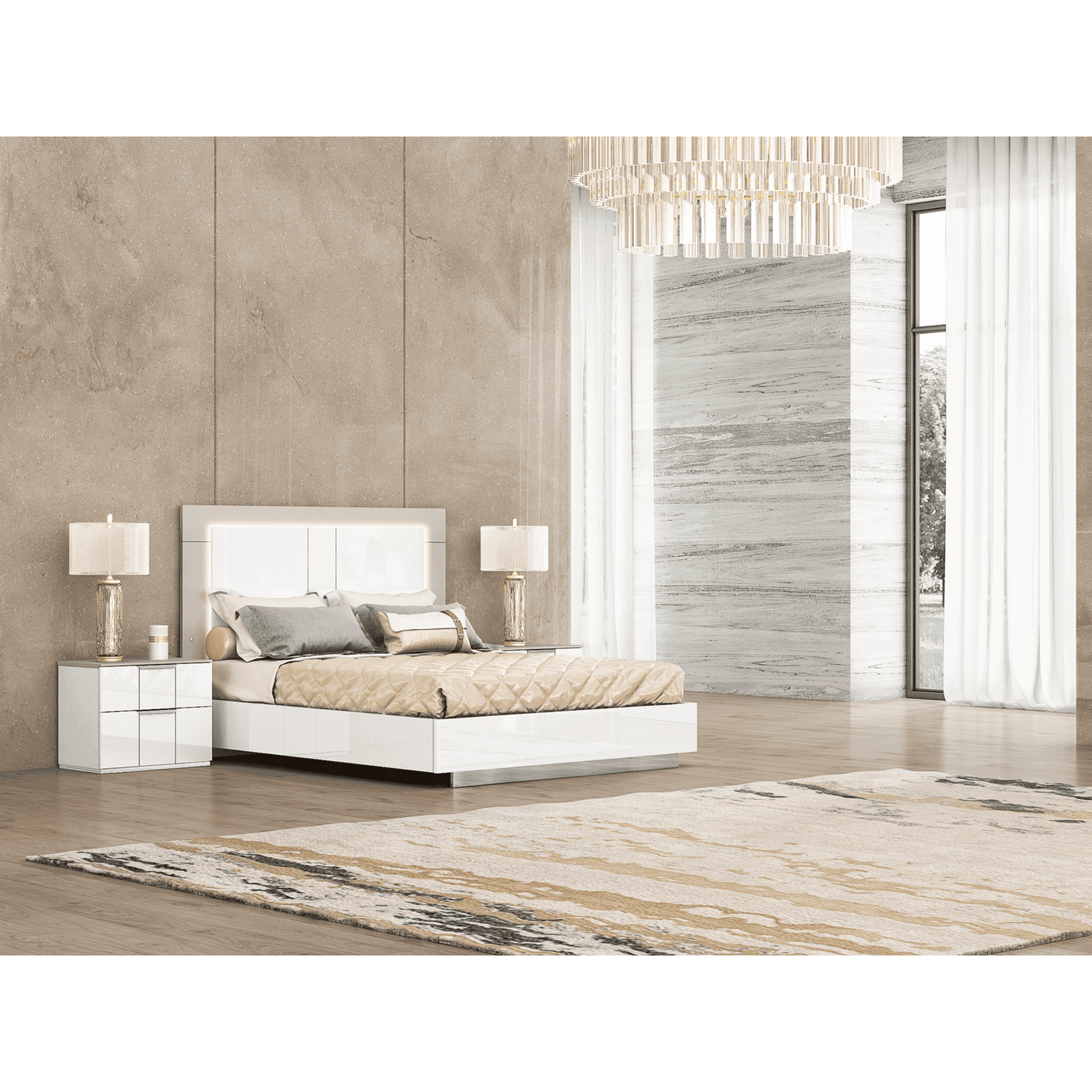 Whiteline Daisy Bed Queen BQ1723-WHT - Bedroom Depot USA