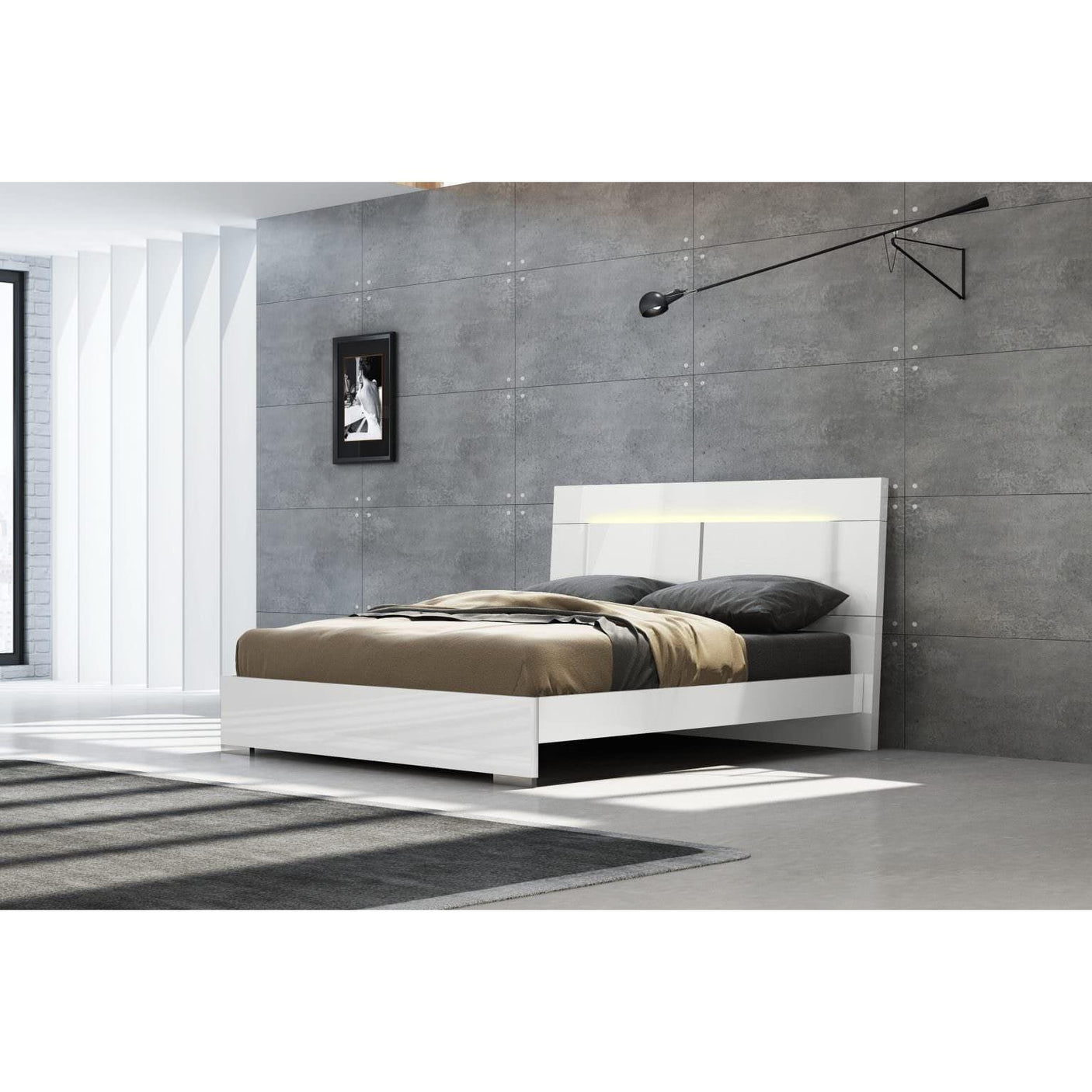 Whiteline Kimberly King Bed BK1617-WHT - Bedroom Depot USA