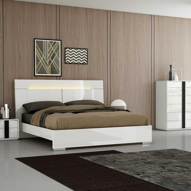 Whiteline Kimberly Queen Bed BQ1617-WHT - Bedroom Depot USA